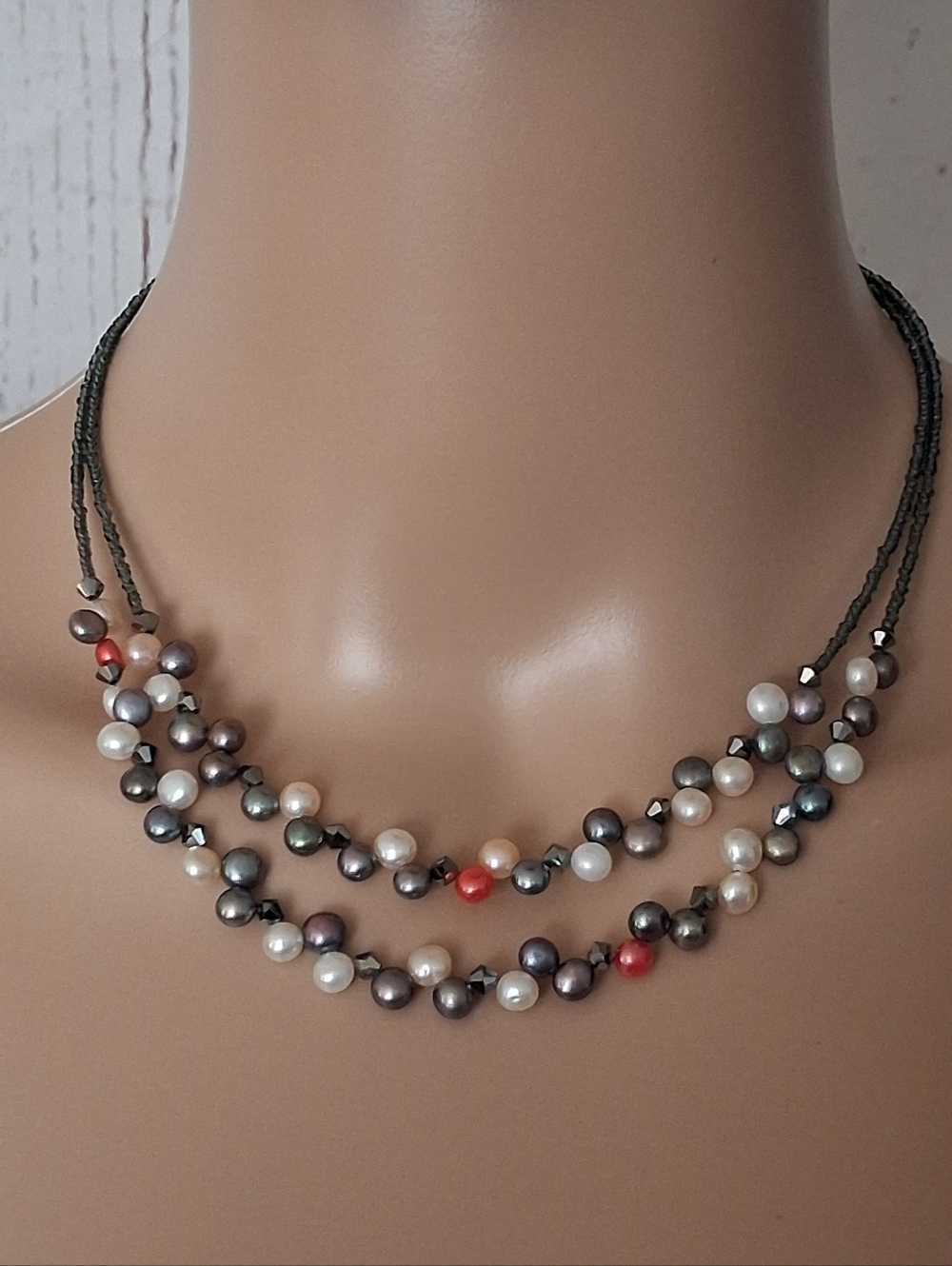 Lia Sophia Multicolor Tahitian Freshwater Pearl Double-Strand Necklace